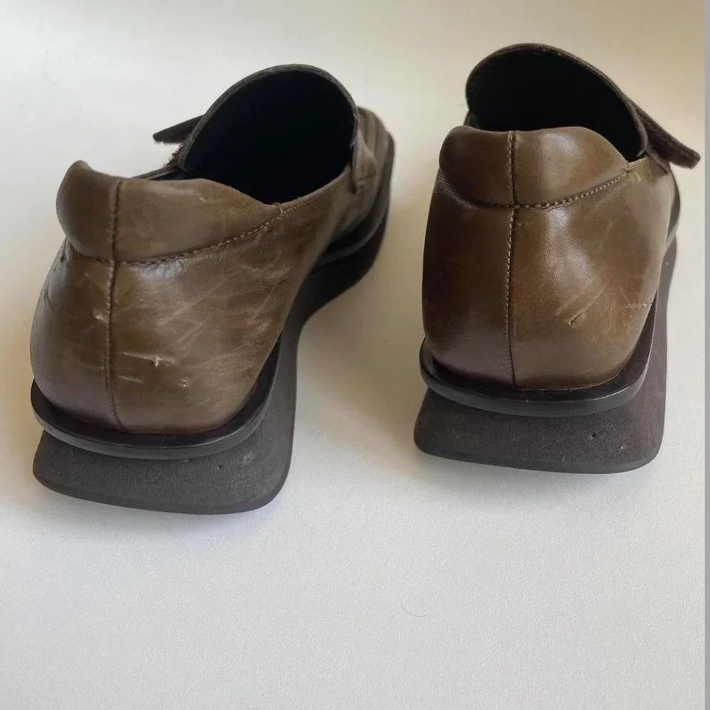 1999 PRADA olive brown loafers - Picture 4 of 7